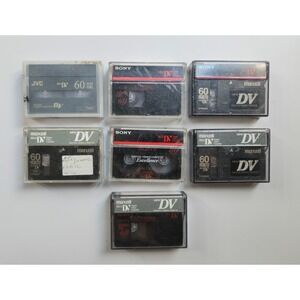 LOT OF 7 MINI DV CAMCORDER VIDEO CASSETTE TAPES - SONY - MAXELL  - JVC